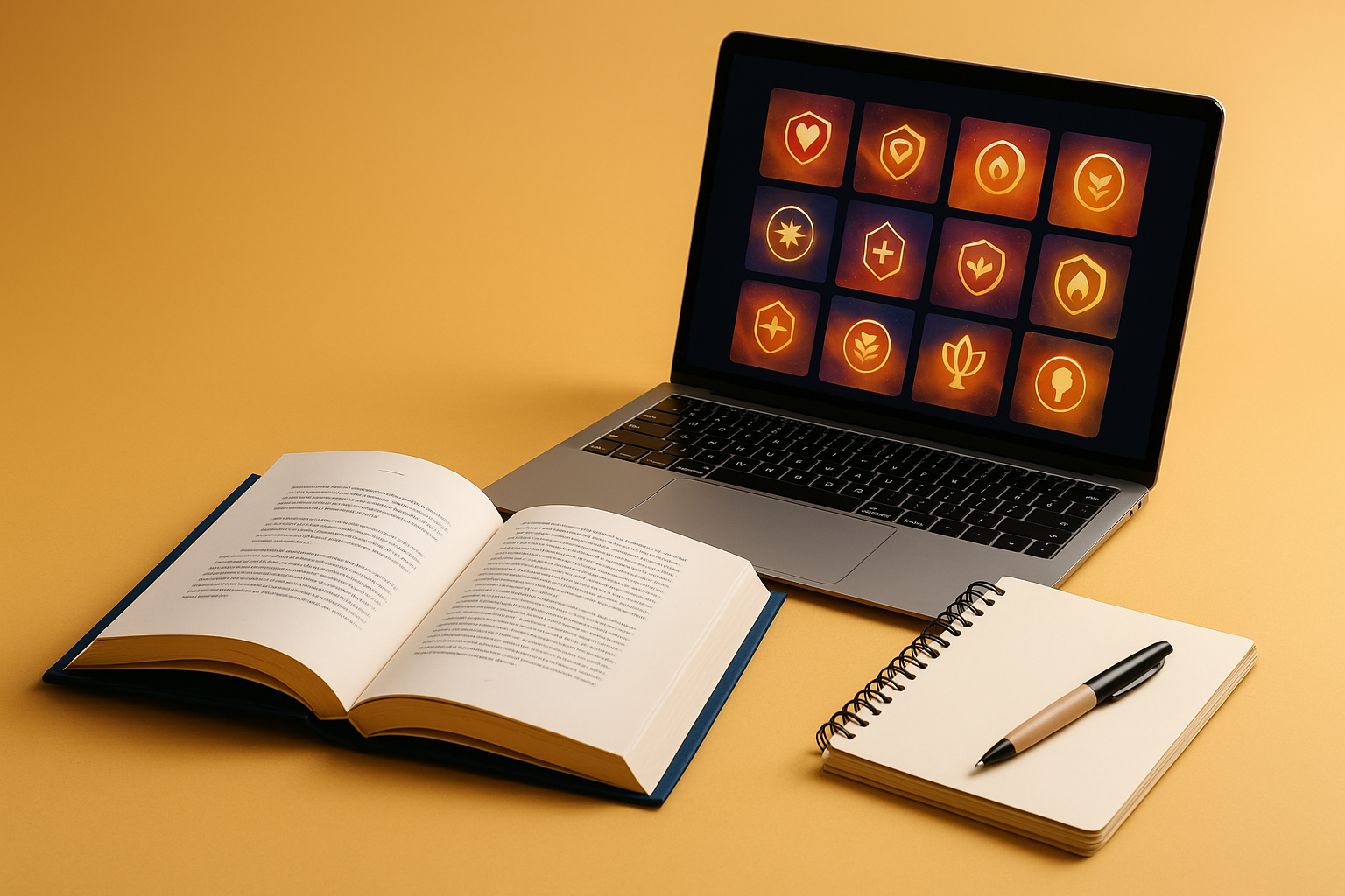 Mockup ilustrativo dos brindes do pacote